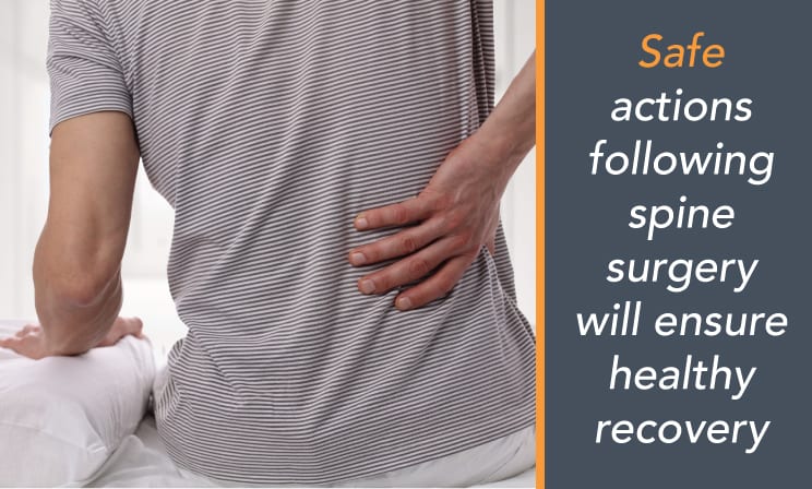 man with back pain after surgery; safety after spine surgery