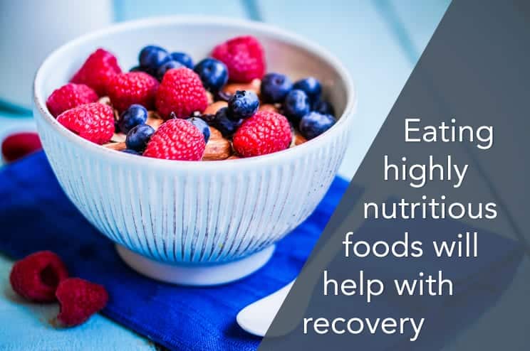 a bowl of strawberries and blueberries, diet for surgery recovery