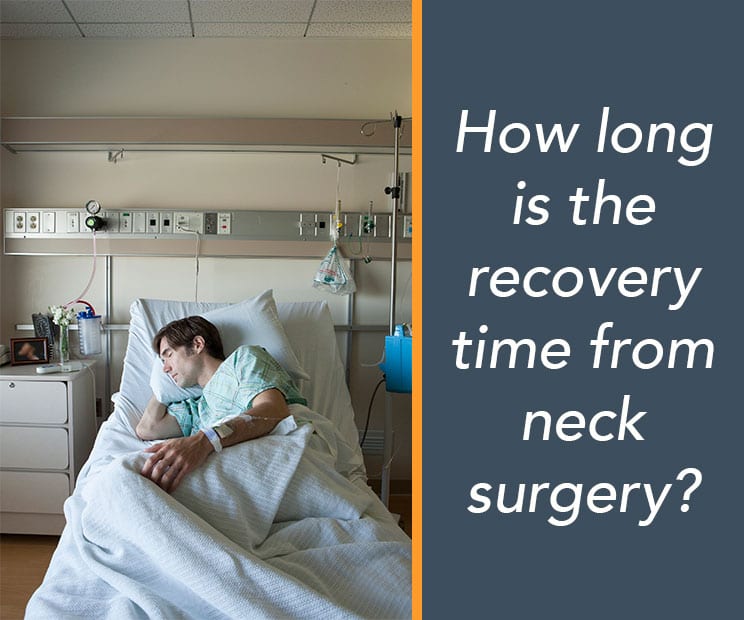 man recovering from neck surgery