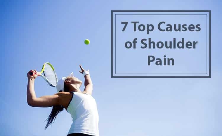 Woman playing tennis experiences shoulder pain.