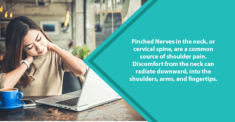 Pinched cervical nerves are a top cause of shoulder pain.