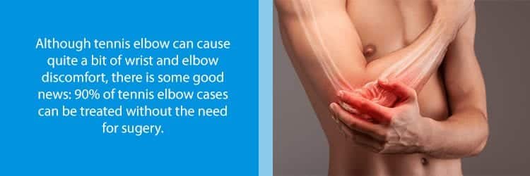 Man with elbow pain from tennis elbow