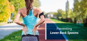 woman with back spasms running on track