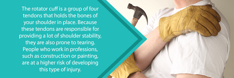 construction worker who needs shoulder arthroscopy for rotator cuff tear