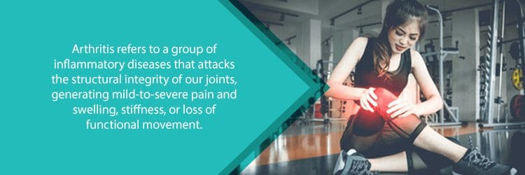 woman at gym with knee osteoarthritis pain