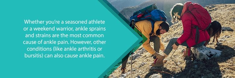 hiking woman with ankle sprain