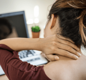 Woman with neck pain