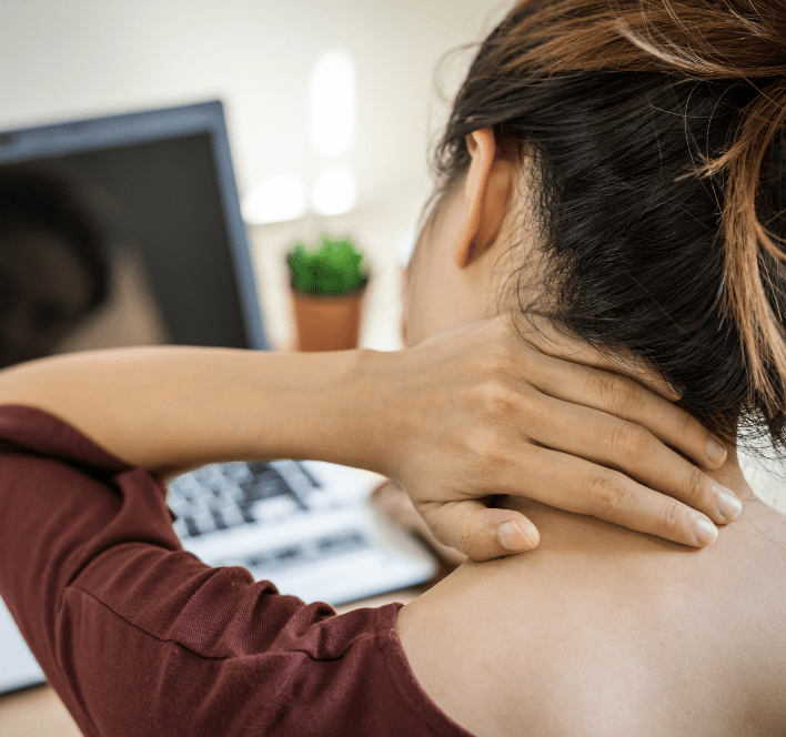 Woman with neck pain