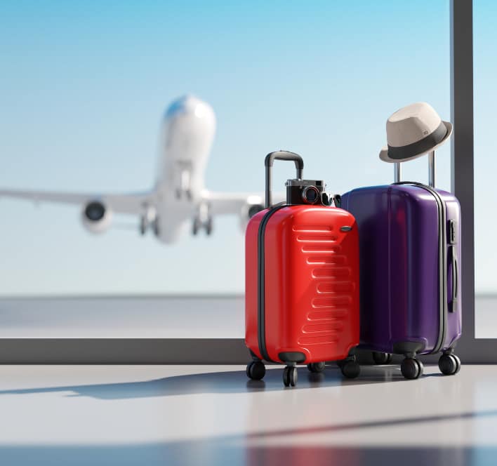 Suitcases in airport
