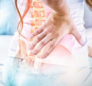 spine of a woman with back pain