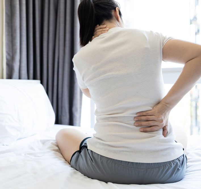 woman suffering from backache