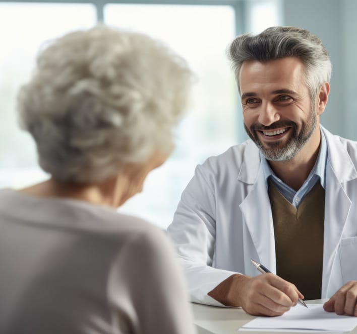 doctor consulting senior old patient