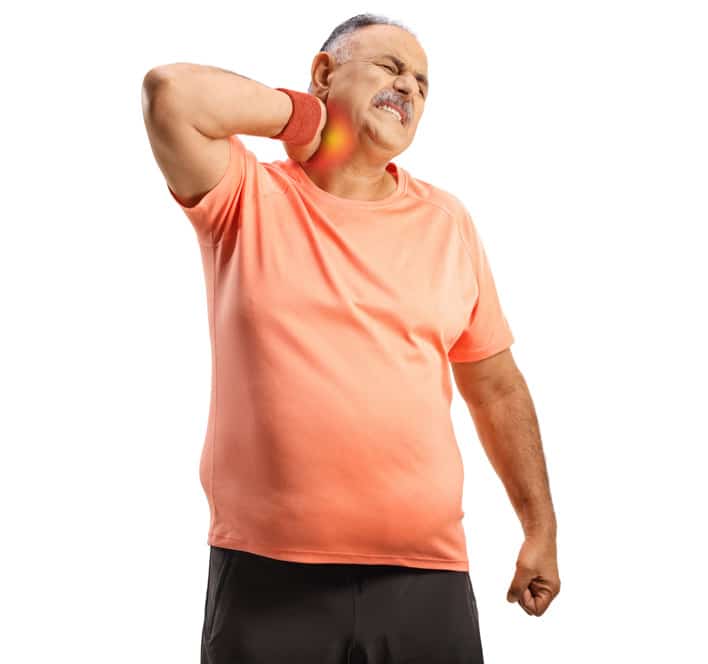 man with neck pain